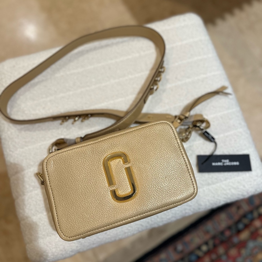 The Snapshot DTM in Khaki Gold Marc Jacobs Camera Handbag